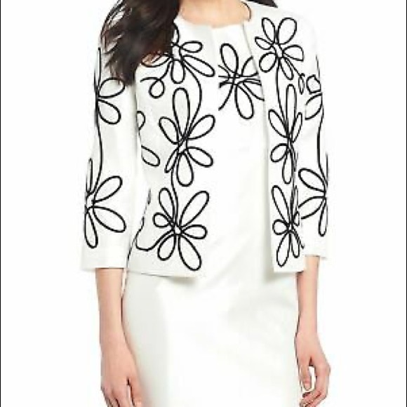 Kasper Dresses & Skirts - Women's Floral Embroidered Jewel Neck Jacket 18W